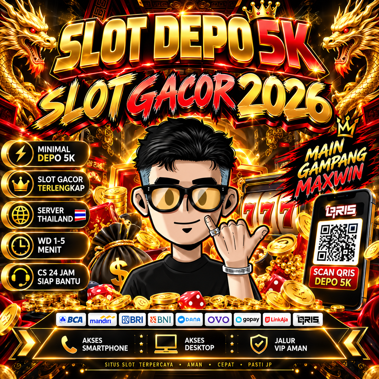 SLOT DEPO 5K # Situs Slot 5k & Slot DANA QRIS Viral Pasti Jp Dengan Minimal DEPO 5K